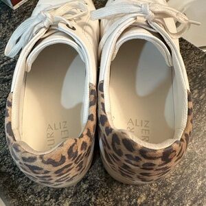 Naturalizer White and Leopard Print Sneakers